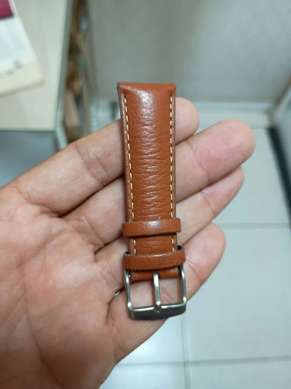 Pulseira de couro legítimo de 20 mm para relógio Orient com logo