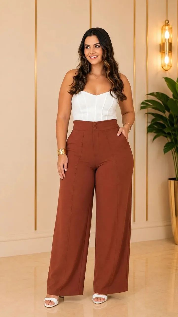 Calça pantalona plus size 