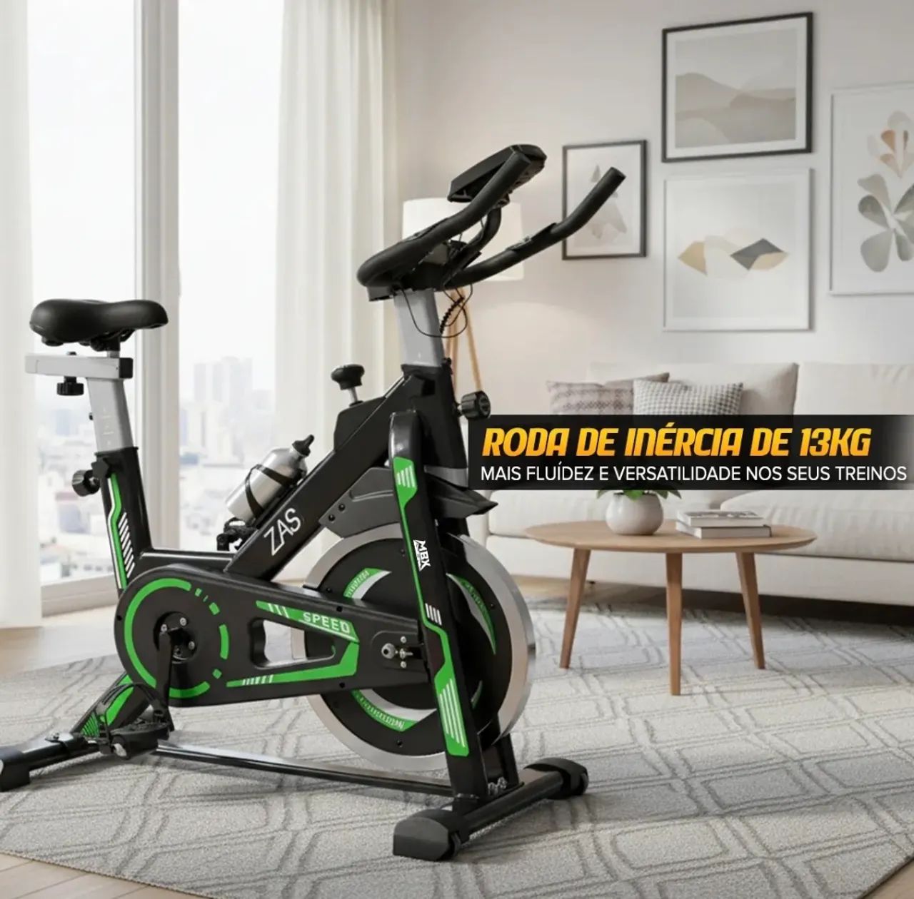 Bicicleta ergométrica Spinning MBX ZAS Roda inércia 13kg
