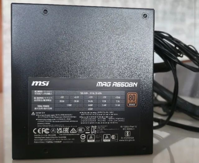 Fonte 650W 80 Plus Bronze MSI MAG A650BN - Foto 3