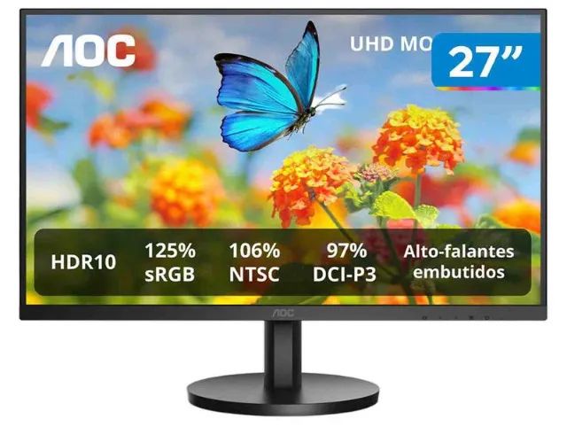 Monitor AOC 4K UHD 27" IPS - Novo - Foto 2