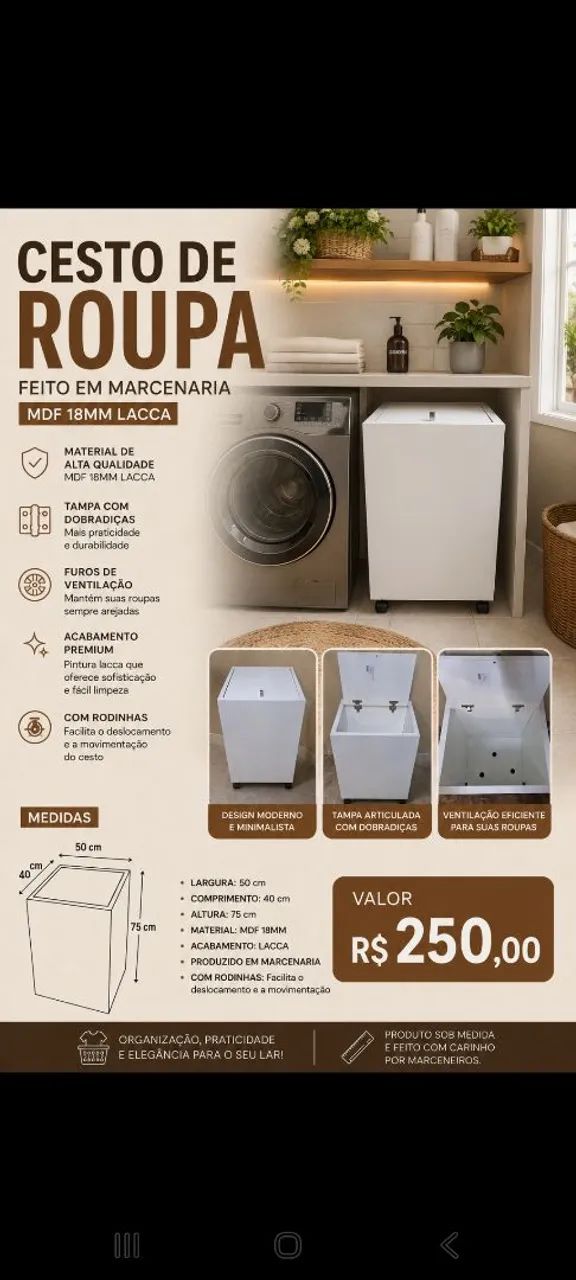 Cesto de roupa lacca