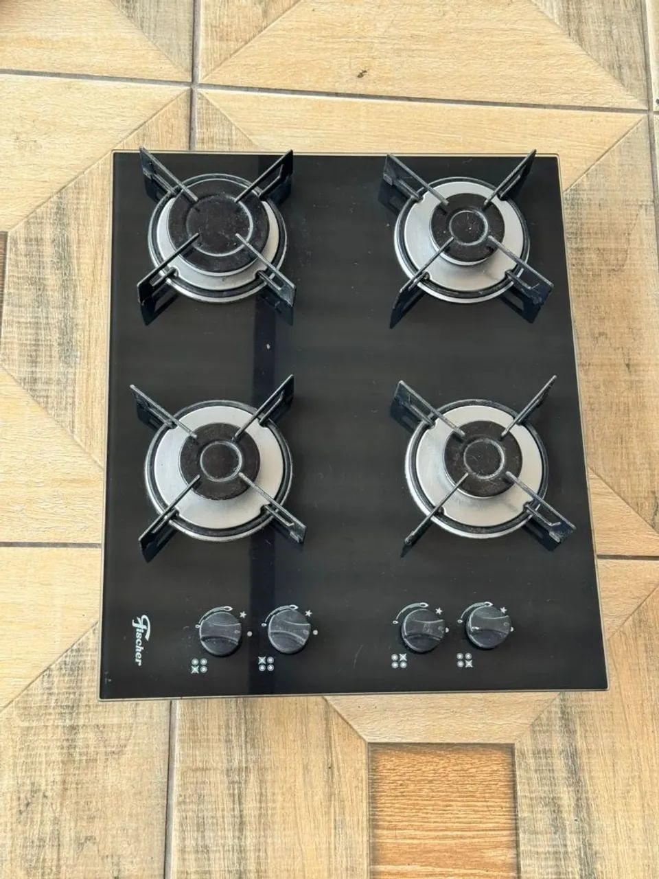 Cooktop Fischer 4 Bocas Vidro Temperado Preto - Funcionando