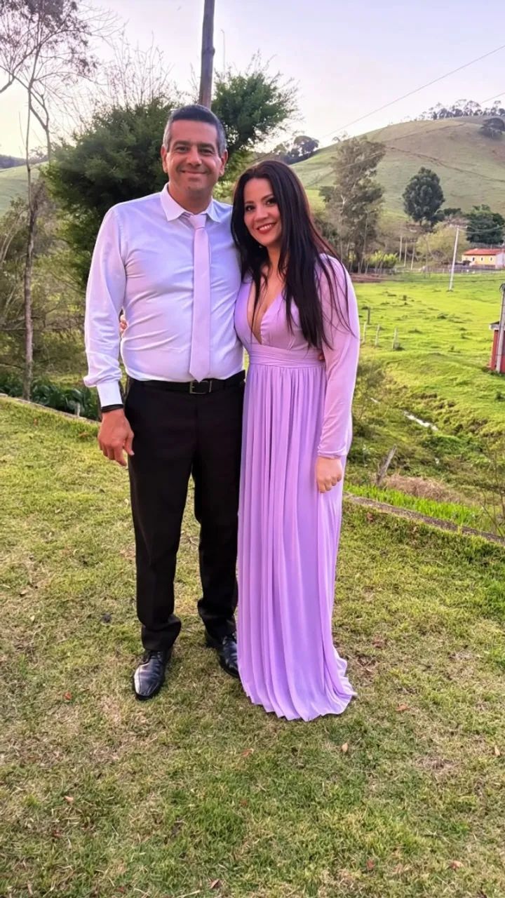 Vestido longo lilás 