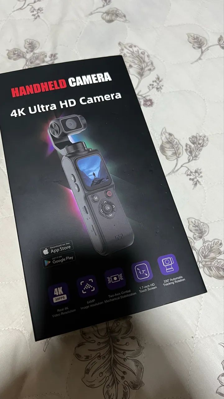 Câmera Handheld 4K com Gimbal + Rastreamento Automático de Rosto - Nova - Foto 4