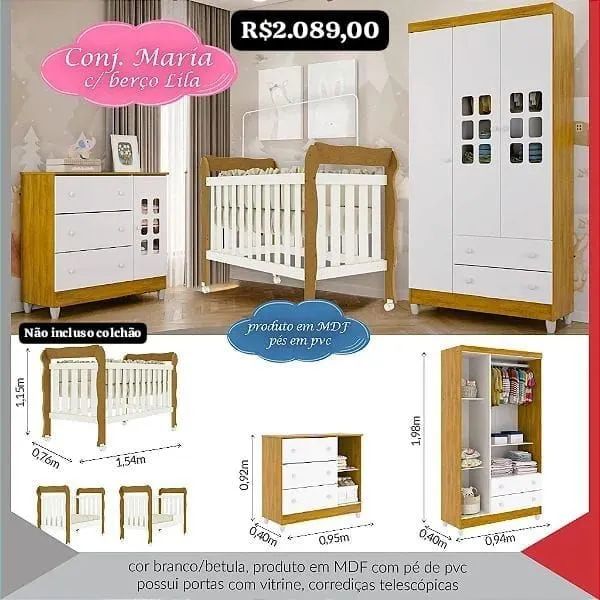 Quarto de bebê Maria completo.