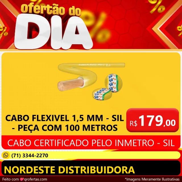 CABO FLEXIVEL SIL 1,5 MM FLEXIVEL - SIL - PEÇA COM 100 METROS -CERTIFICADOS PELO INMETRO  - Foto 3