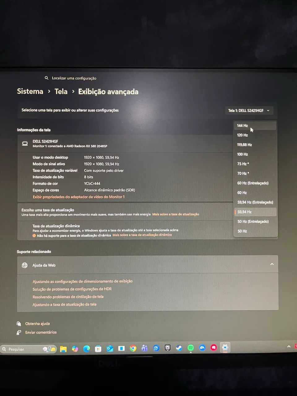 Monitor Dell 144hz 24 polegadas  - Foto 3