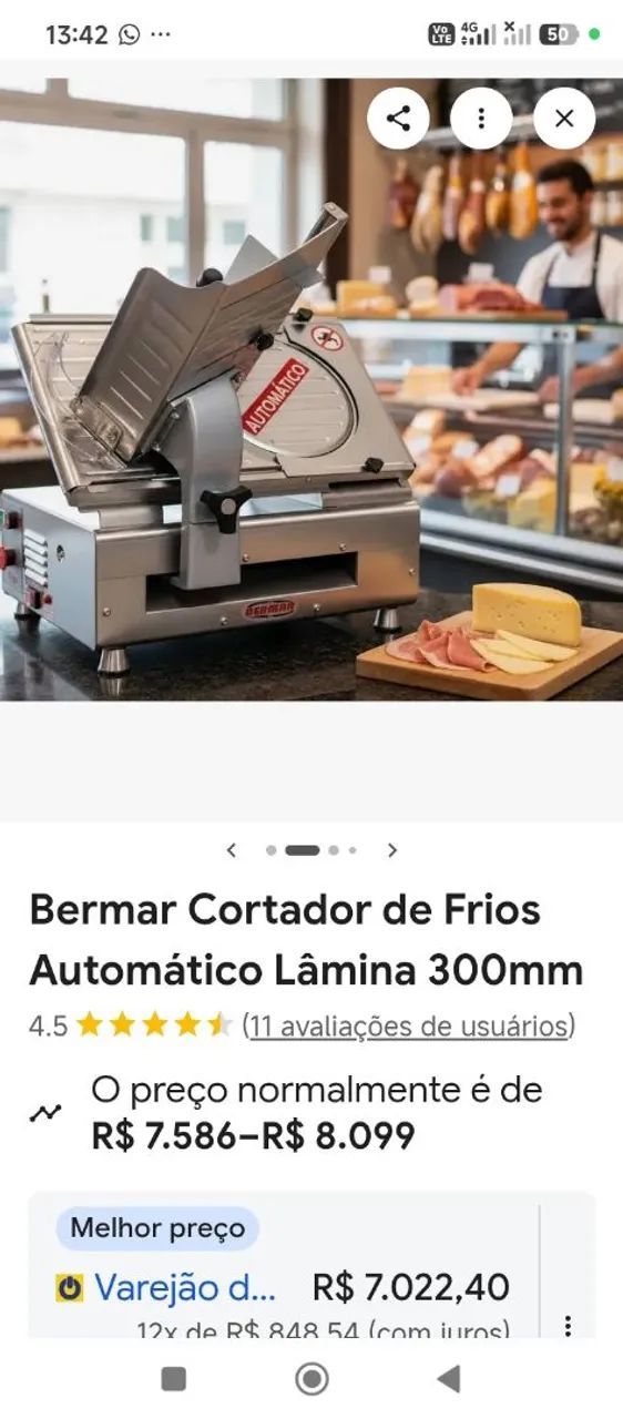 Fatiadora de frios Bermar automatica - Foto 3