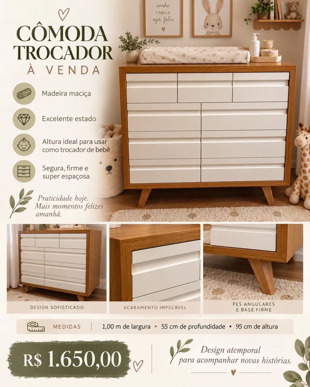 Cômoda trocador 