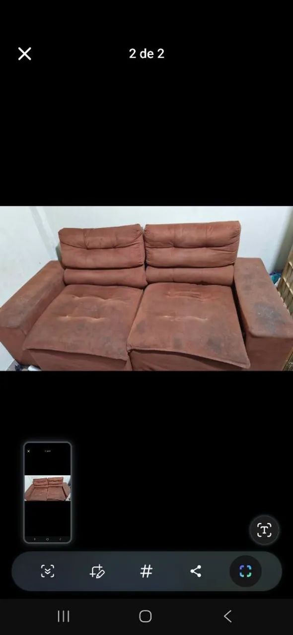 Sofa retratil 2mt precisa de lavagem - Foto 2