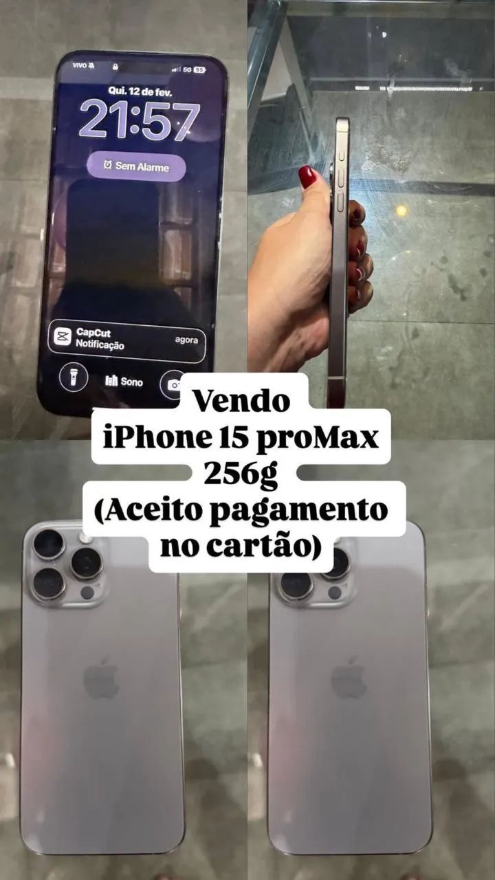 Iphone 15 pro max 90% - Celulares e Smartphones - Recreio dos