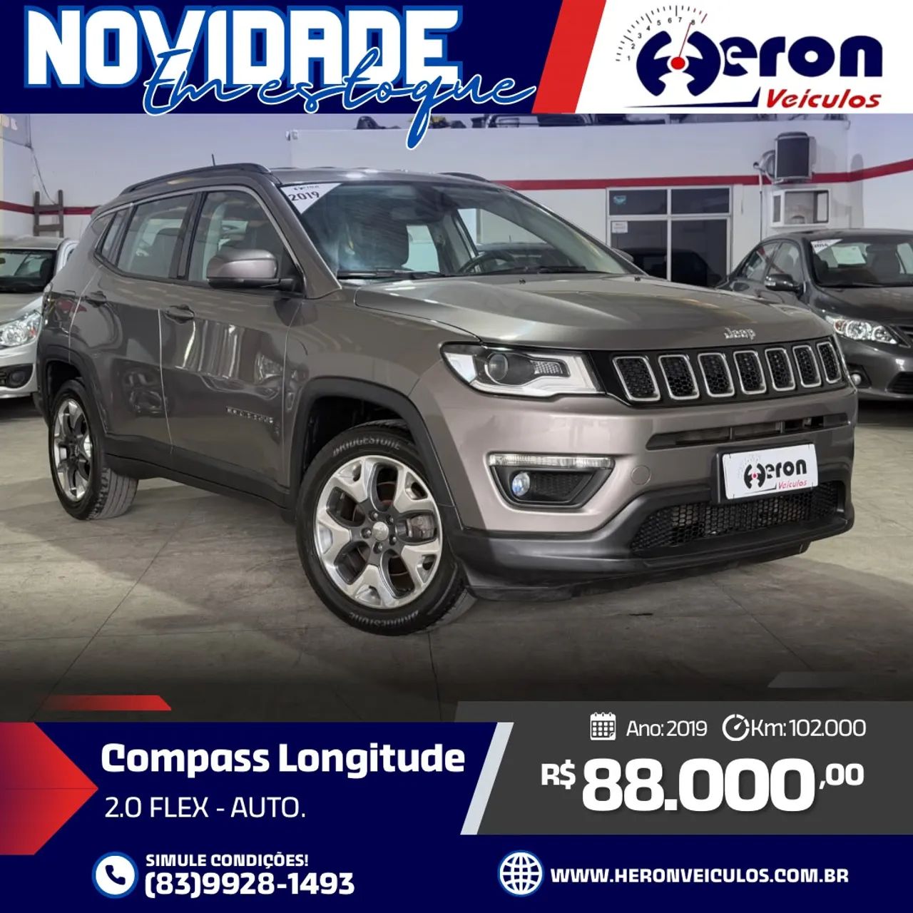 Jeep Compass COMPASS LONGITUDE 2.0 4x2 Flex 16V Aut. 2019