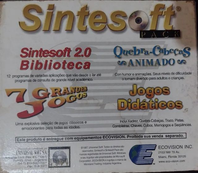 4 CD-ROM Sintesoft Pack para PC - Raridade - 1994 - Foto 2