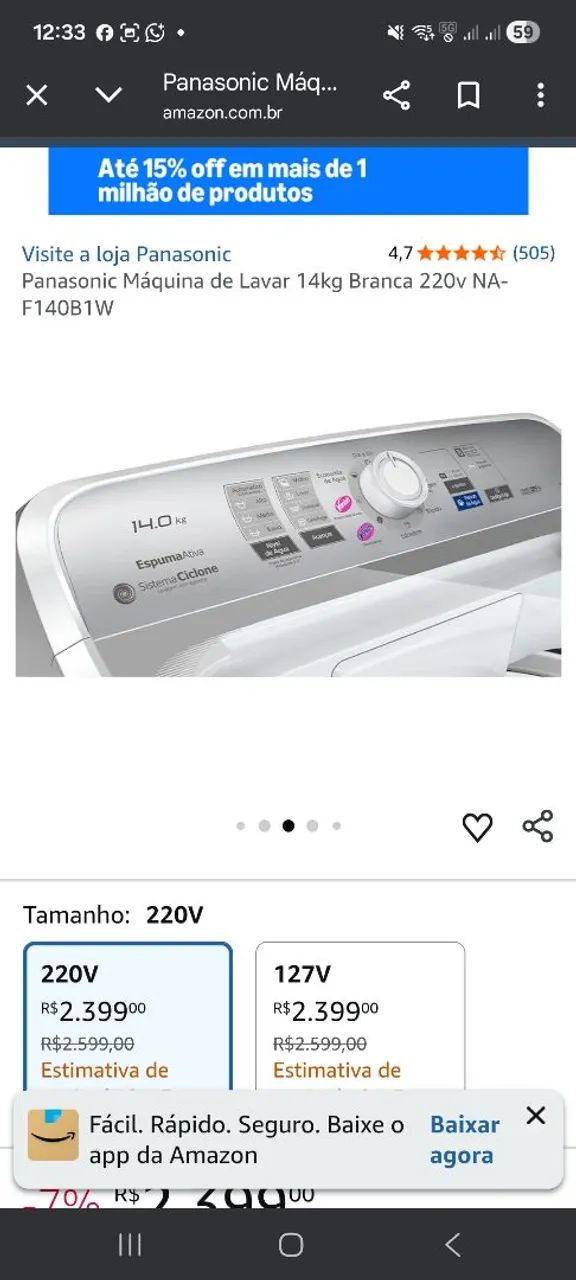 Maquina de lavar panasonic 14 k Funcionando perfeitamente  - Foto 4