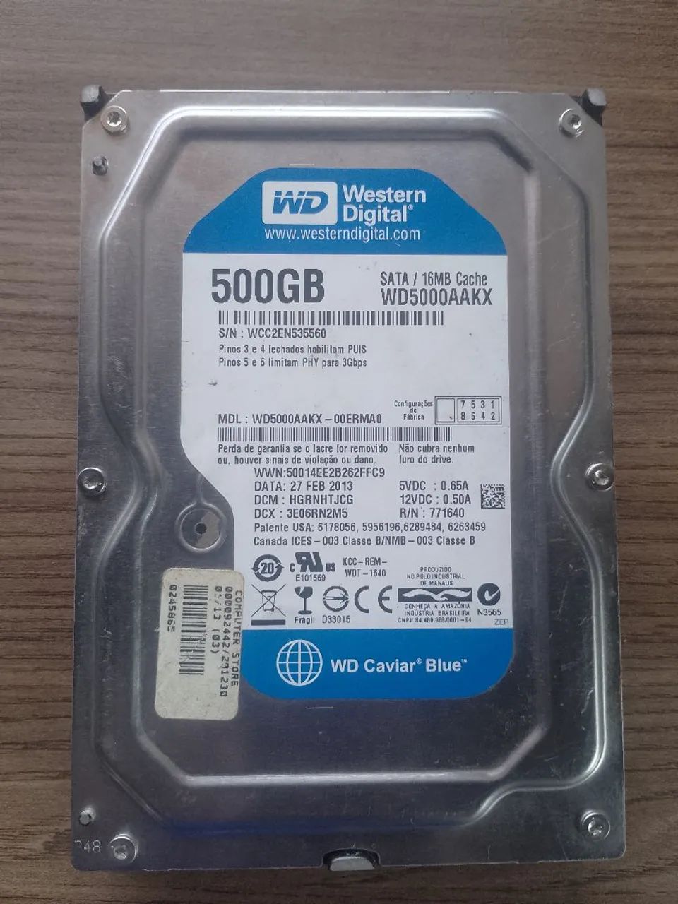 HD WESTERN 500GB
