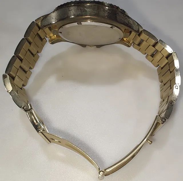 Relógio Seculus Unisex Dourado Grande Strass - Modelo: 77196 - Foto 2
