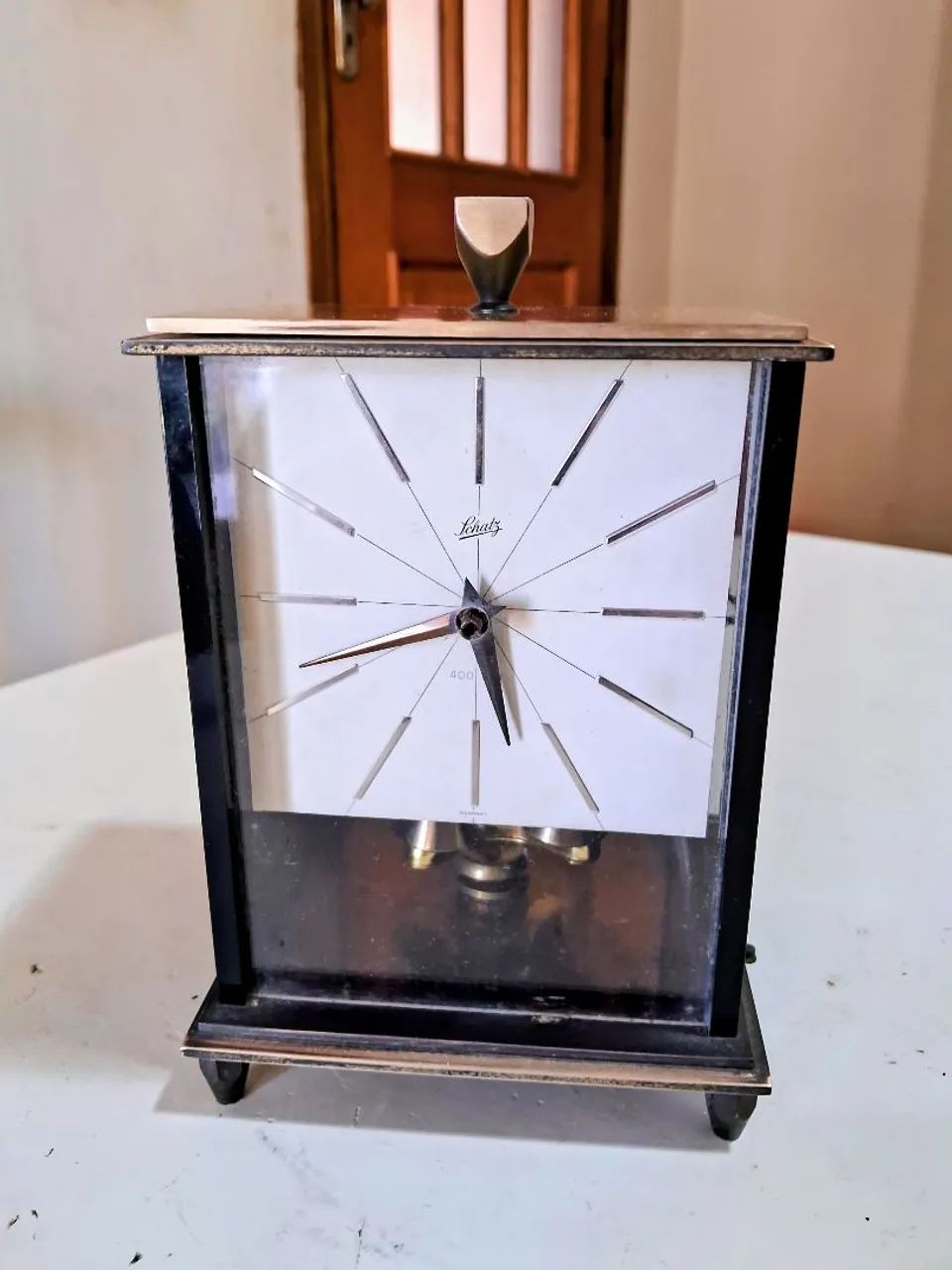 Relógio antigo de mesa Schatz 400 dias - Foto 3