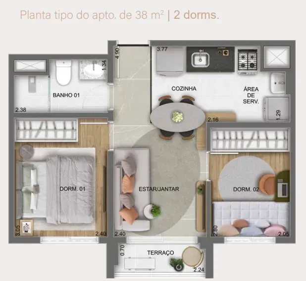 PLANTA 38m²