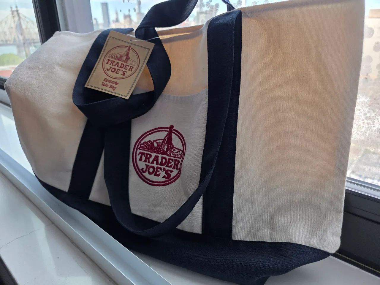 Ecobag Trader Joe's Original Azul e Branca - Foto 4