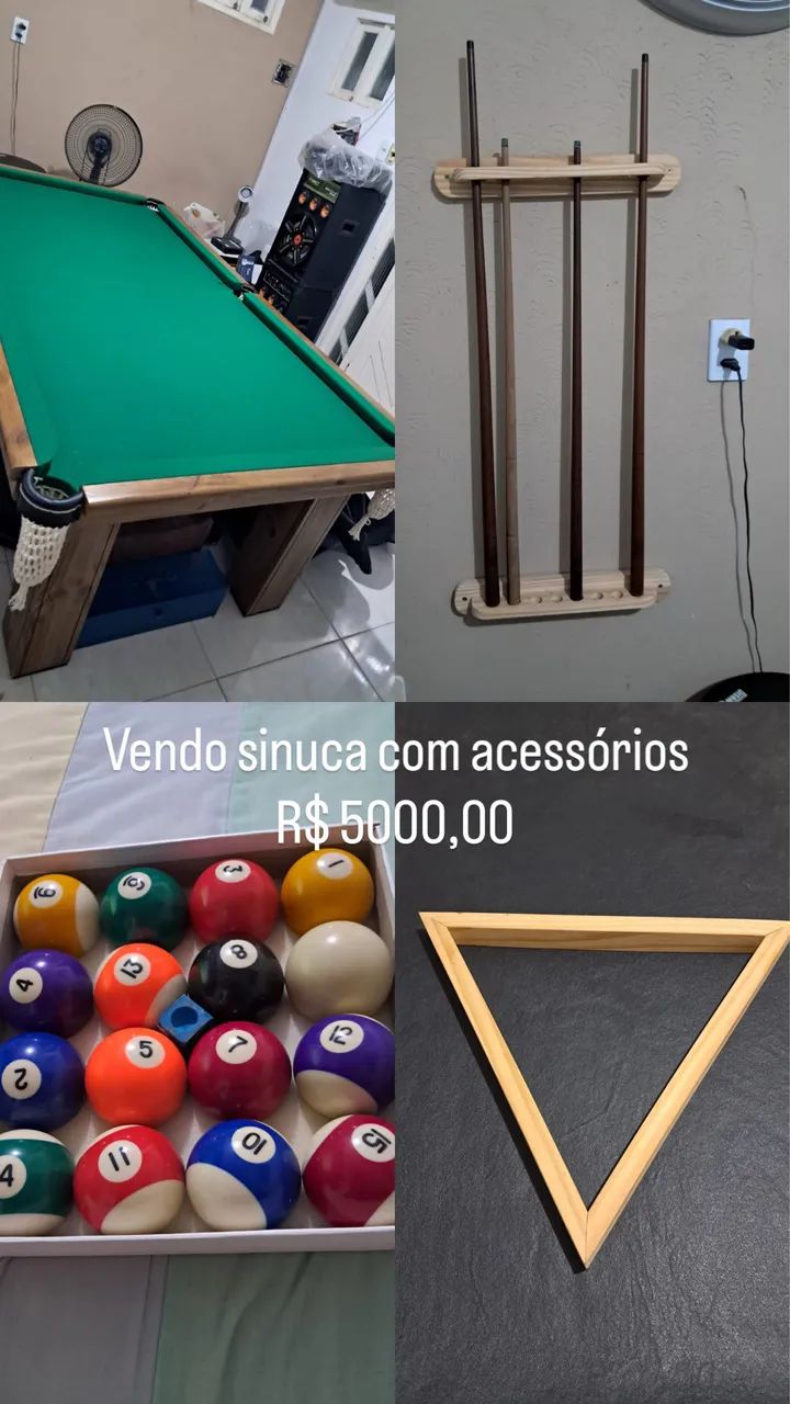 Sinuca com acessórios 