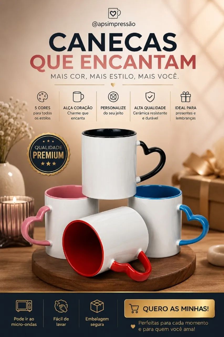 Caneca personalizada com sua arte