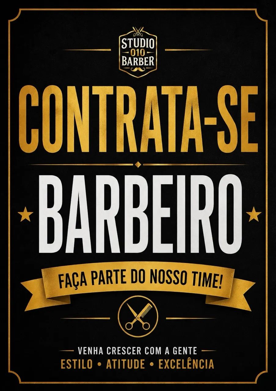 Contrata-se barbeiro com experiência 