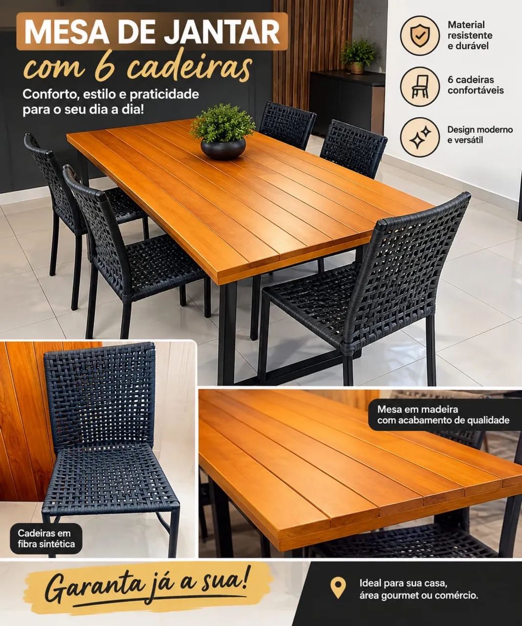 Mesa de jantar com 6 cadeiras  - Foto 2