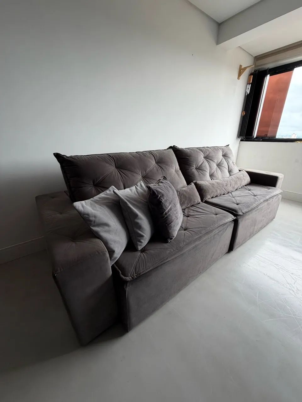 Sofa retrátil Cinza - Foto 4