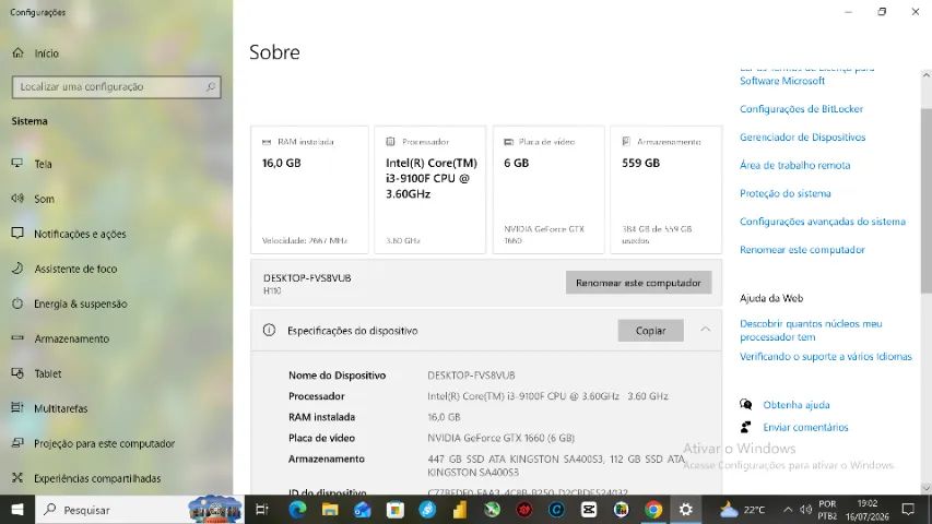 PC Gamer - Intel(R) Core(TM) i3-9100F CPU @3.60GHz - 4.20GHz  - Foto 2