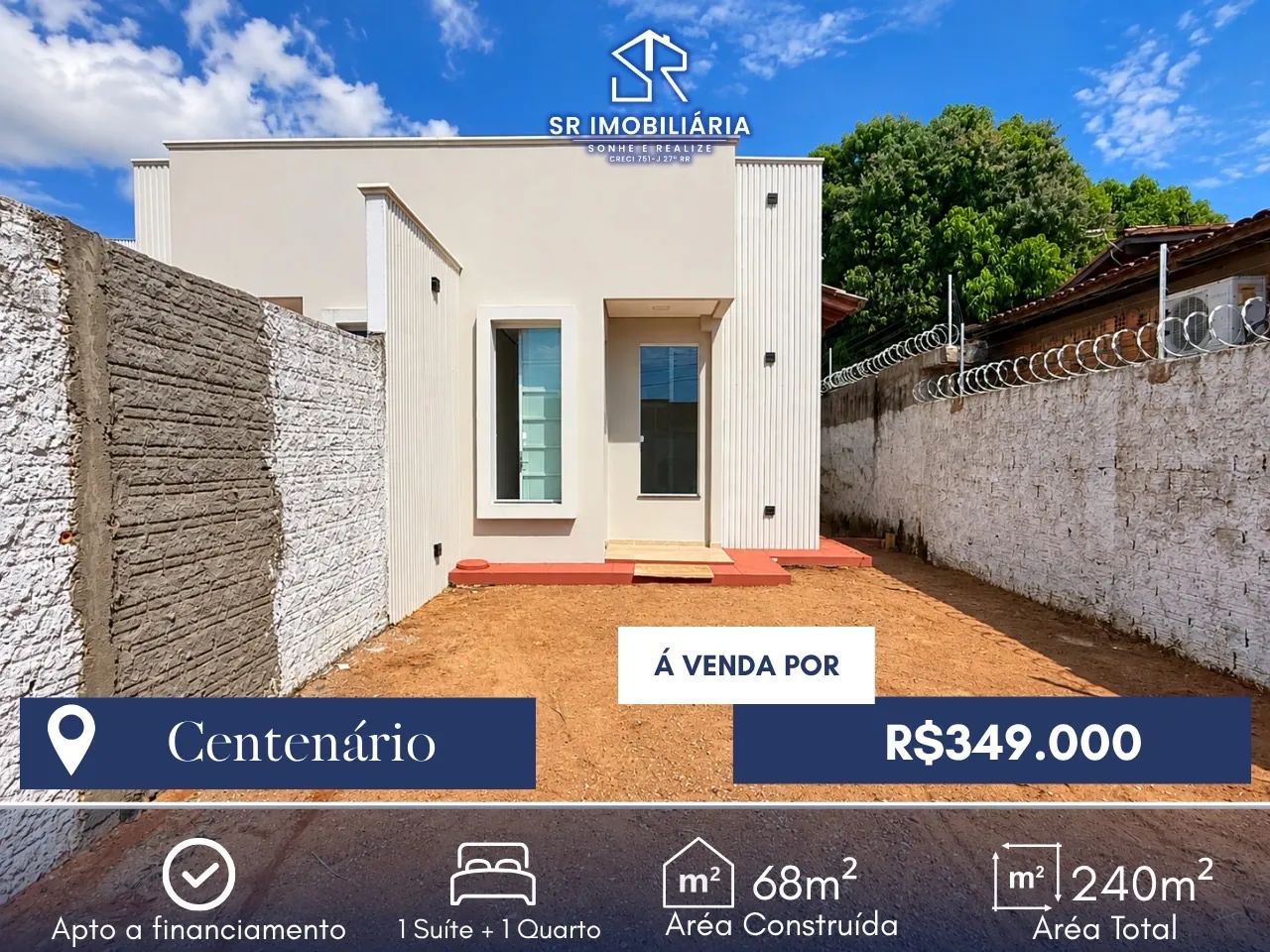 Vende-se casa nova no bairro Centenário  com 2 quartos