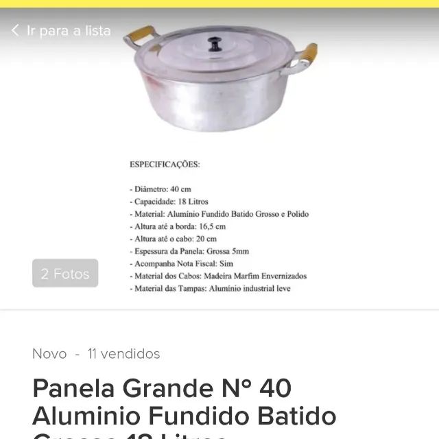 PANELA GRANDE COM TAMPA SEMINOVA - Foto 3