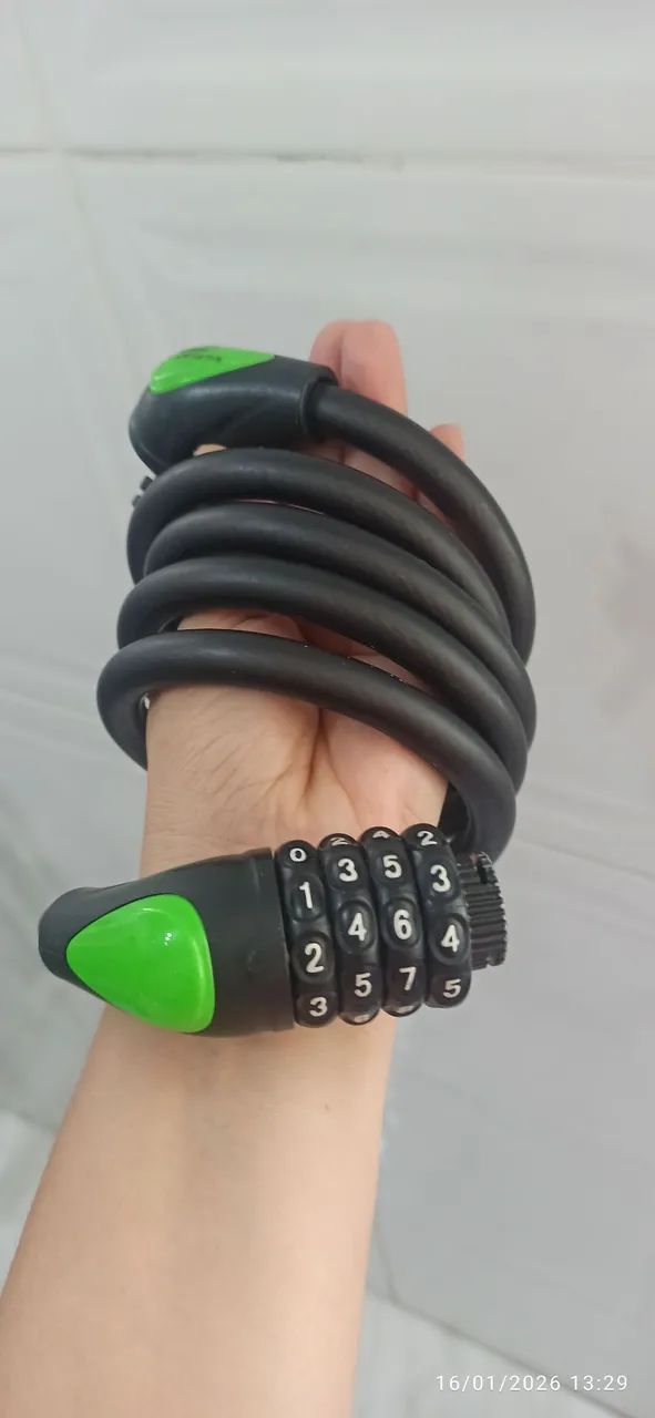 Cadeado com Senha para Bicicleta Semi Rígido 1600mm Preto Standers