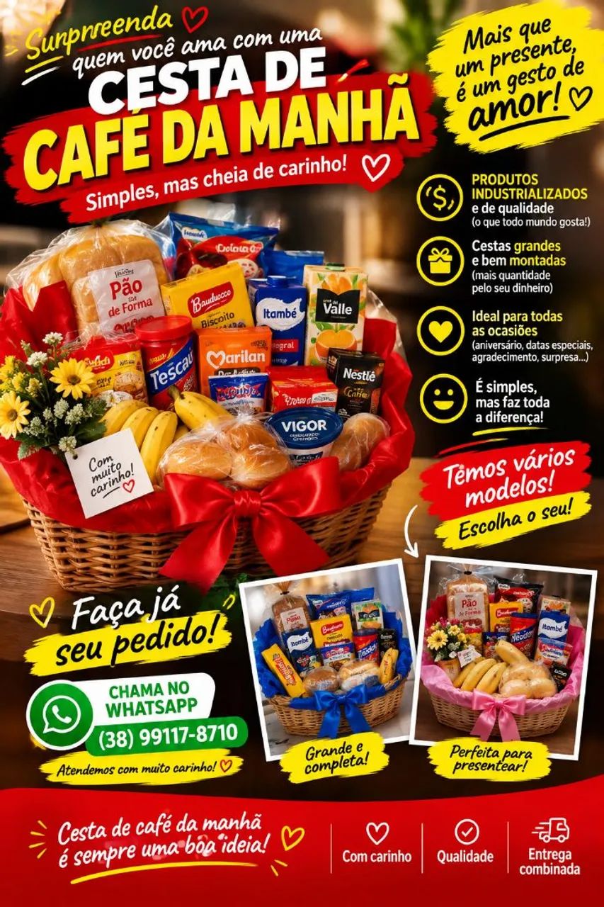 Cestas café da manhã Aparti de 100.00