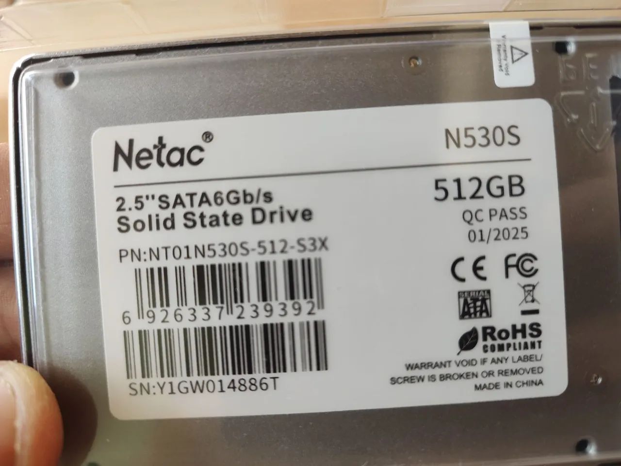 SSD Netac Sata 512GB (novo) - Foto 2