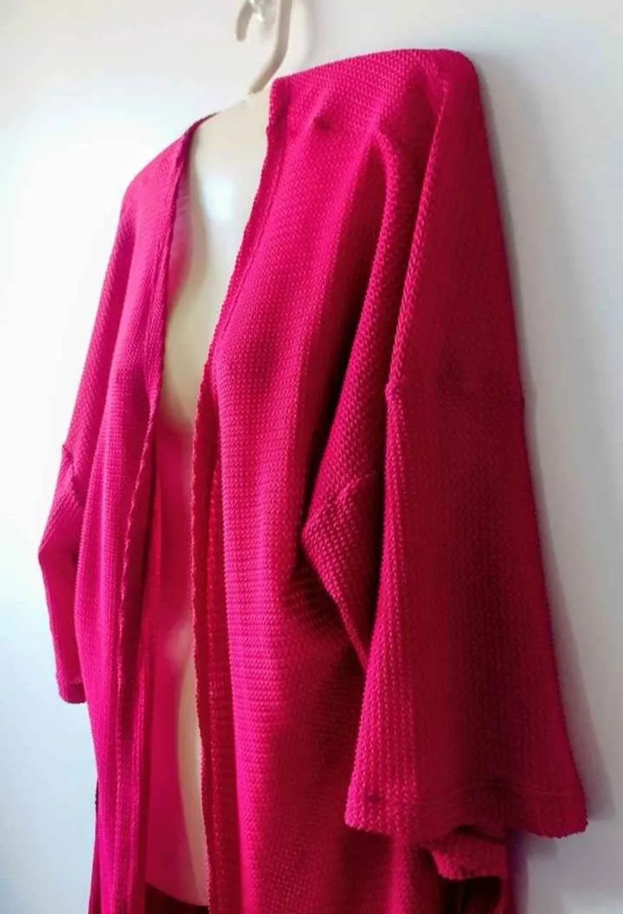 Sobretudo em Tricô Rosa. - Foto 4