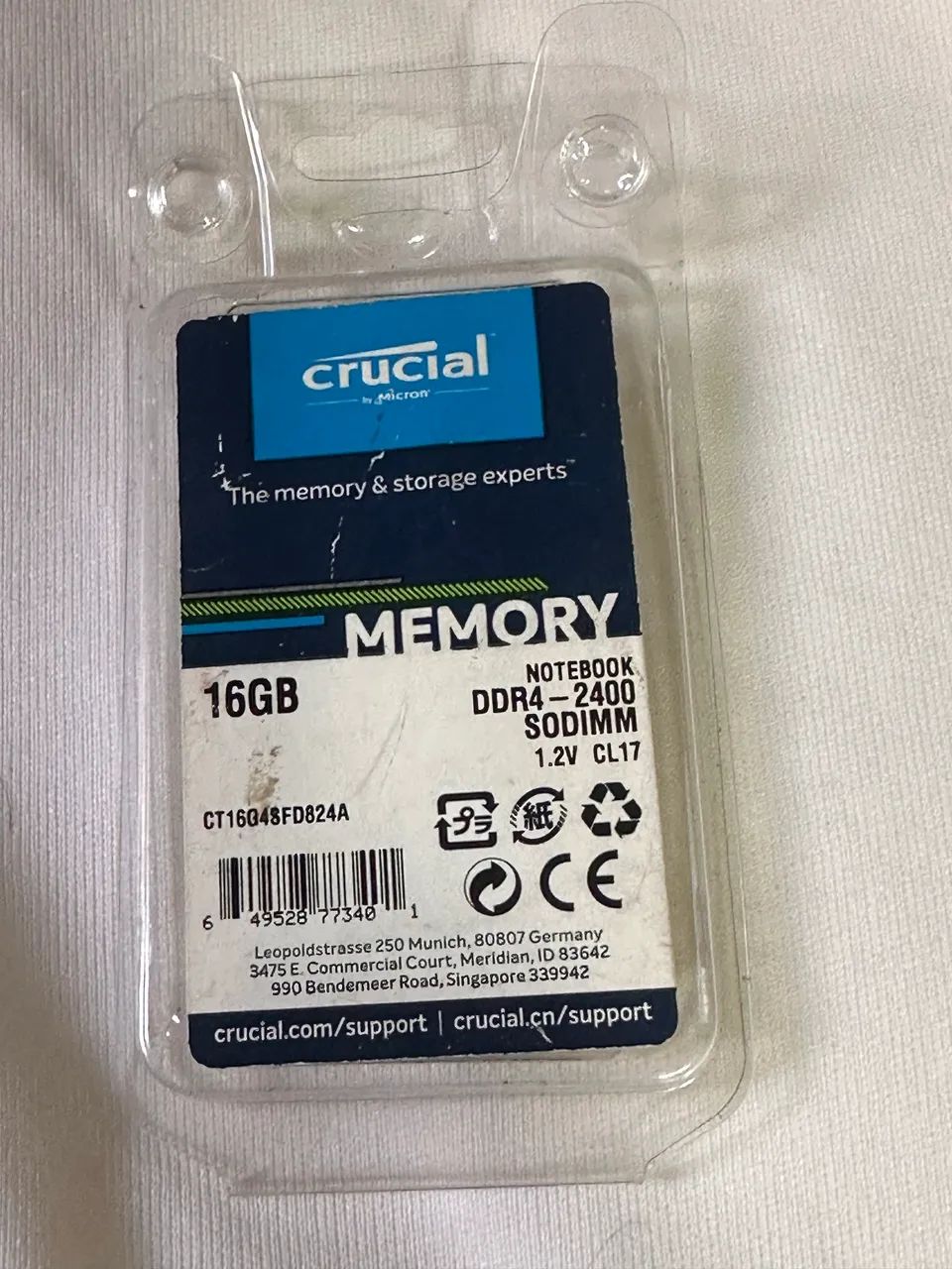 Memória RAM Crucial 16GB DDR4 2400 - SODIMM