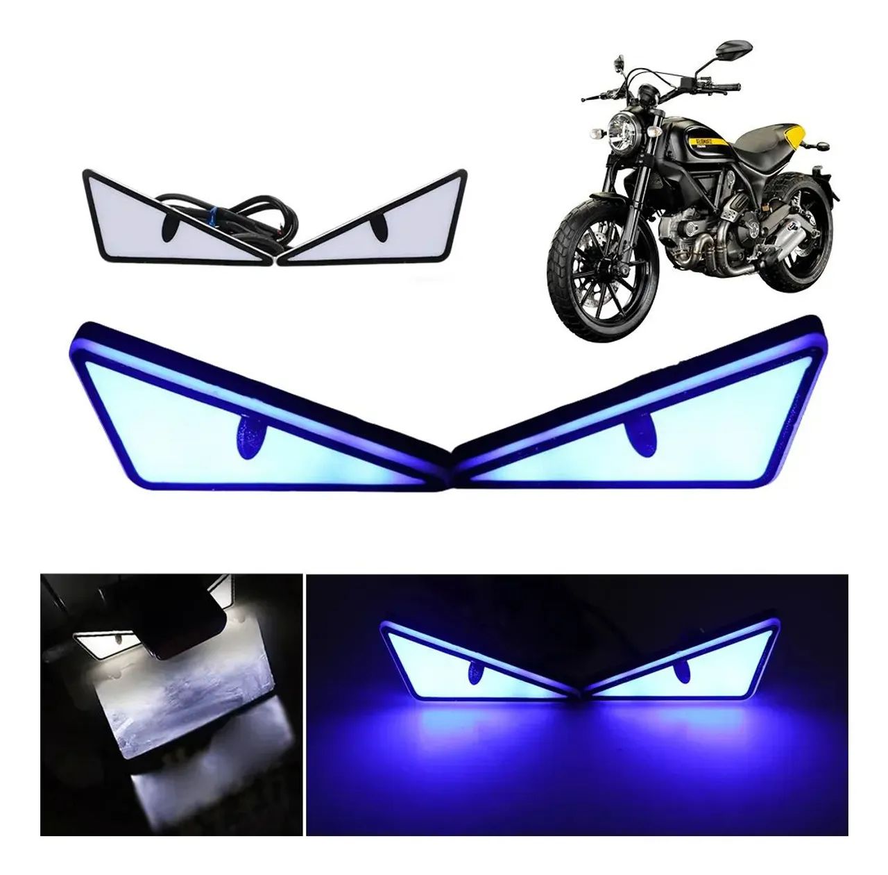 Olho LED azul e vermelho (2pcs) - Foto 2