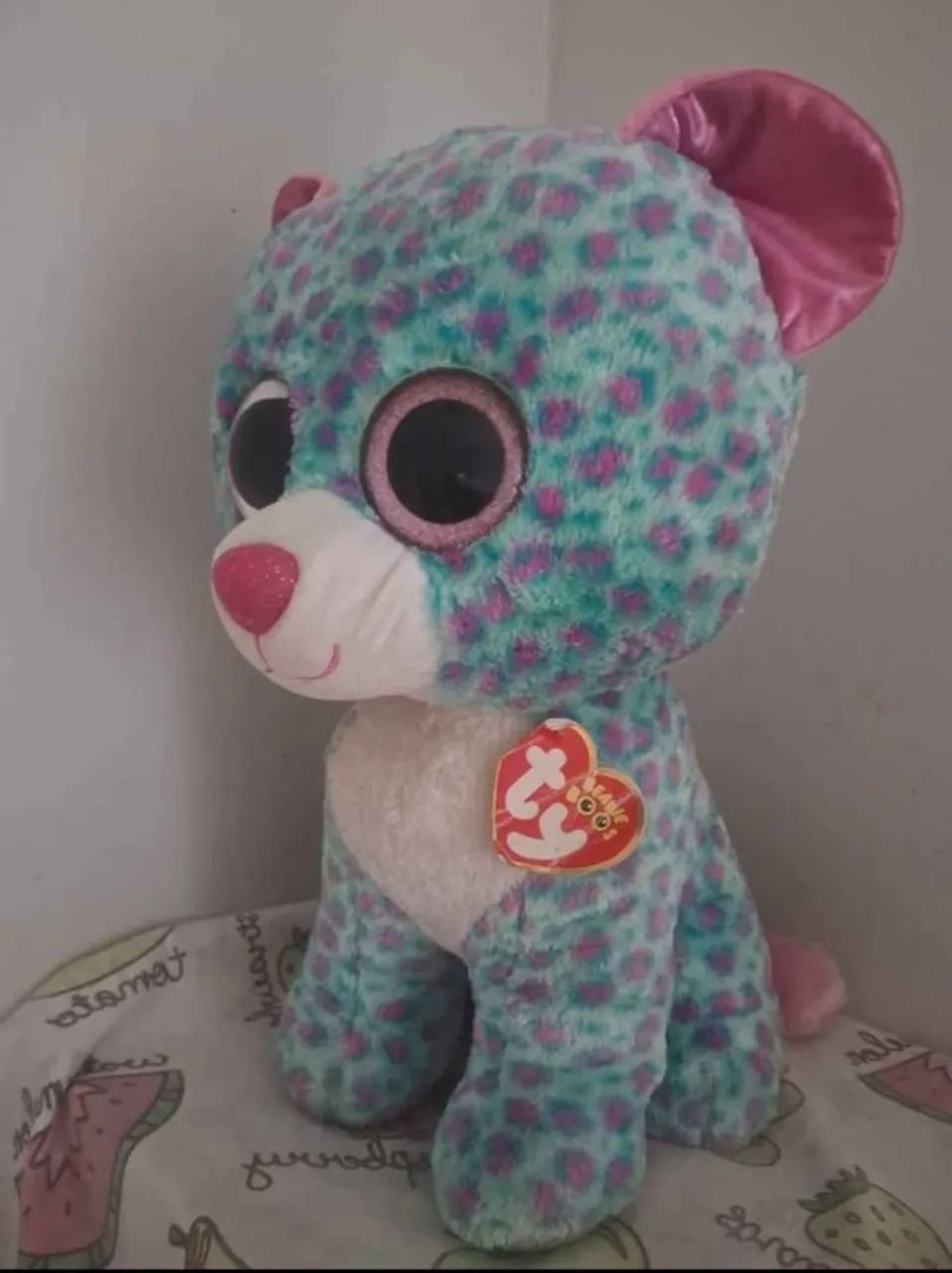 Ty Beanie Boos original, Leopardo azul e rosa