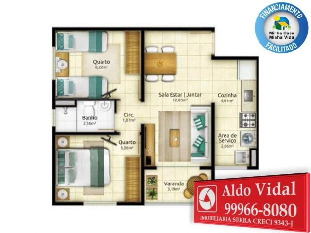 ARV97- Apt° 2 Quartos com Varanda no Via Sol, Morada de Laranjeiras. - Foto 11