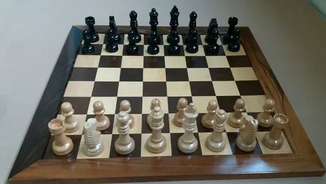 Peças de xadrez madeira maciça completa - Hobbies e coleções