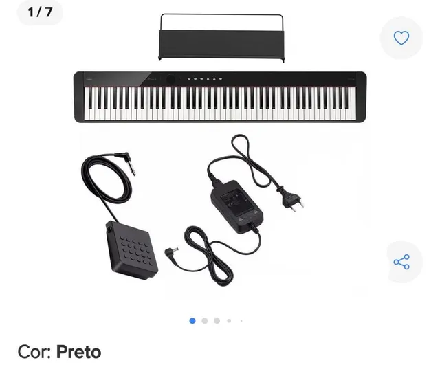 Piano Digital Casio Privia PXS1100 + Estante e Banqueta - Super Sonora