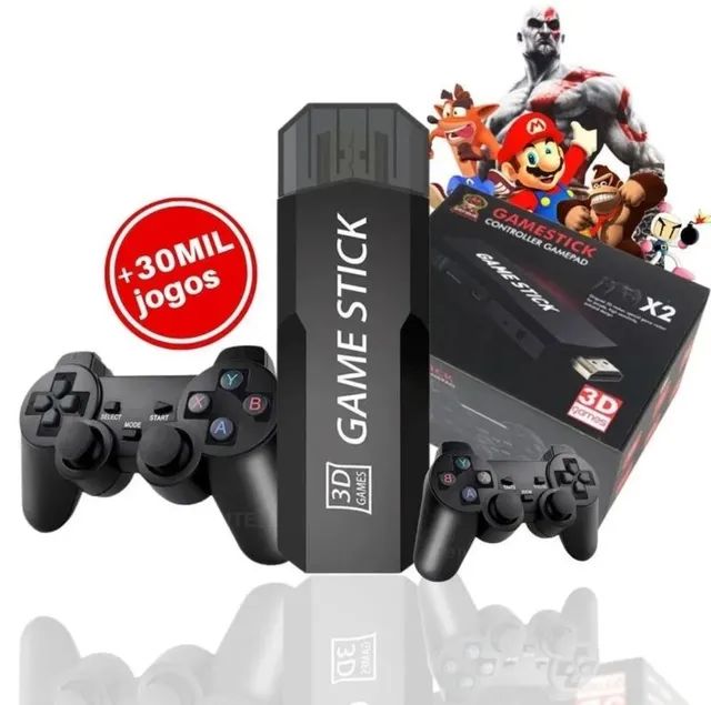 Game stick V2 30 mil jogos + 2 controles sem fio