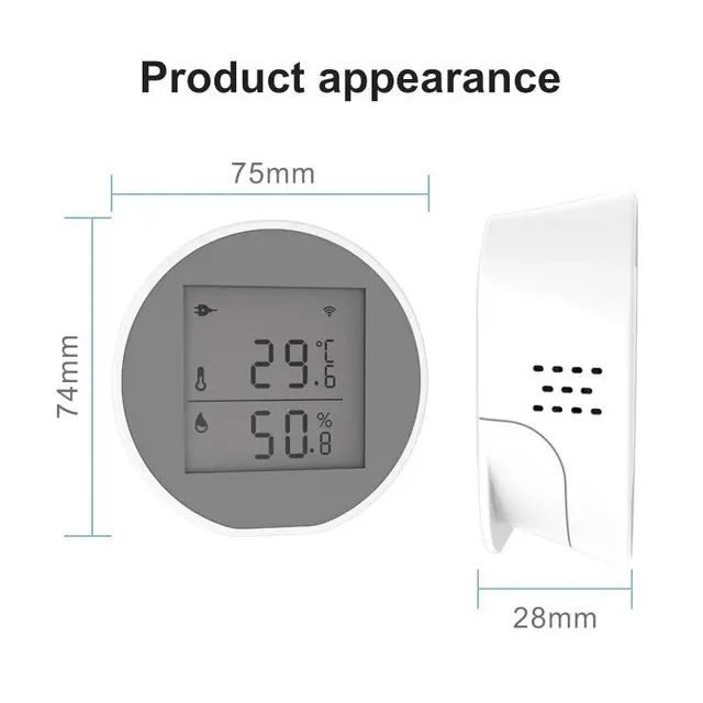 Sensor de Temperatura e Umidade Tuya Inteligente Wifi, Compatível com Alexa  - Foto 2