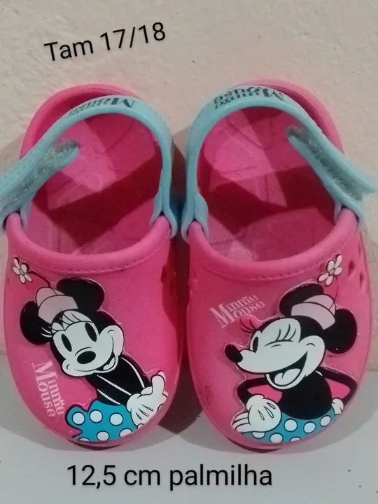 Sandália Minnie Mouse Infantil Babuche 17/18 - Rosa Grendene Kids 