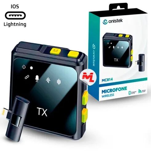 Microfone de Lapela Sem Fio Onistek ON-MC814 Lightning para IOS (iPhone) - WZetta - Foto 4