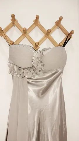 Vestido Formatura Prata Plus Size