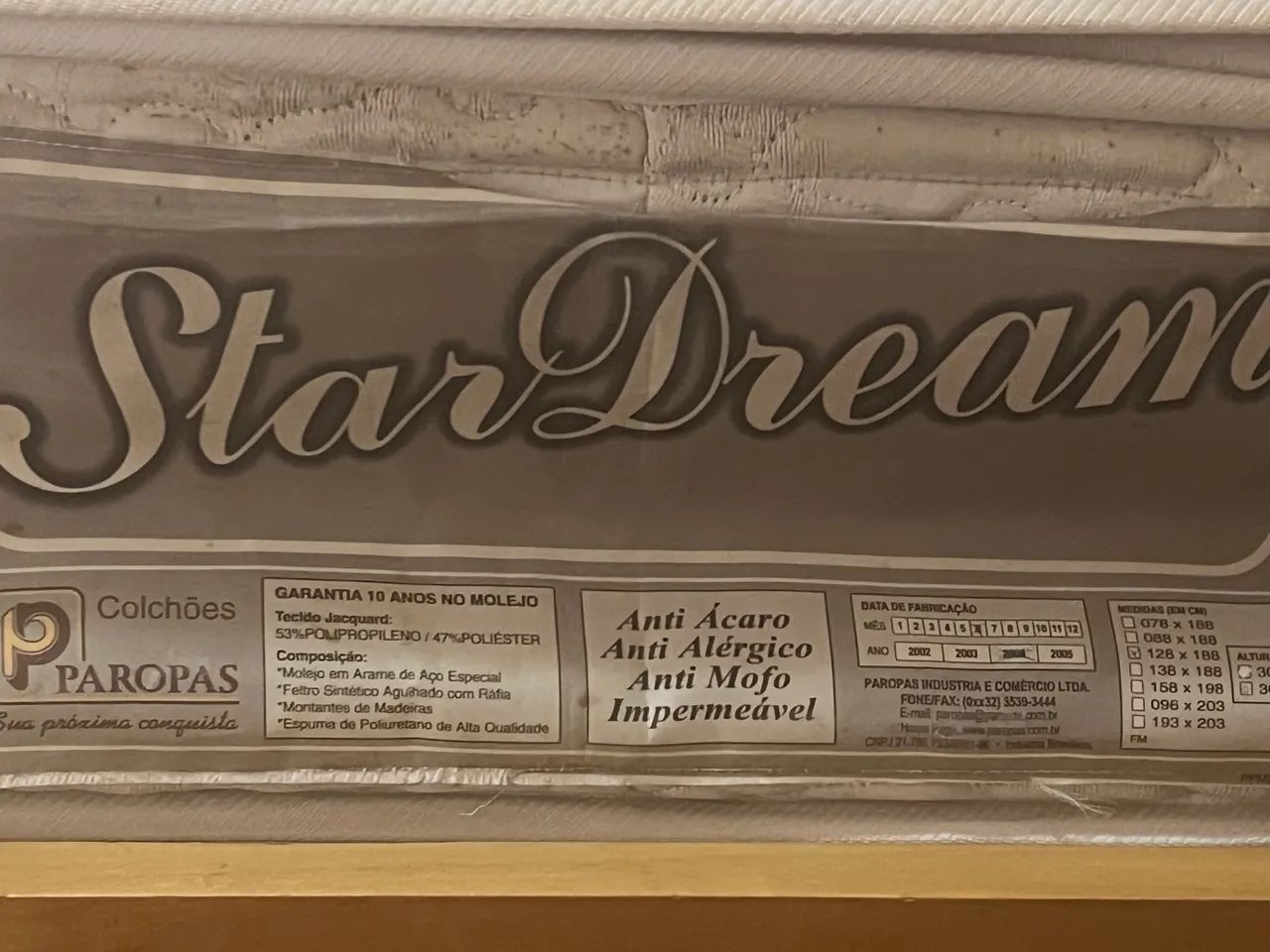 Cama de Casal Stardream - 128x188 Antiacaro, mofo , e impermeável  - Foto 3