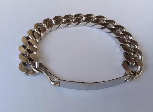 pulseira aço inox estilo jovem guarda usada - Foto 5