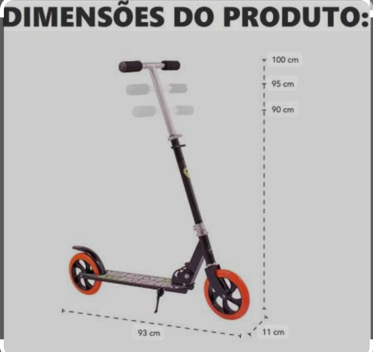 Patinete Adulto Touring Rolamento ABEC7 Sistema de Freio Rodas PU Suporta Até 90kg Belfix - Foto 2